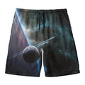 Planet And Space Print Men's Swim Trunks