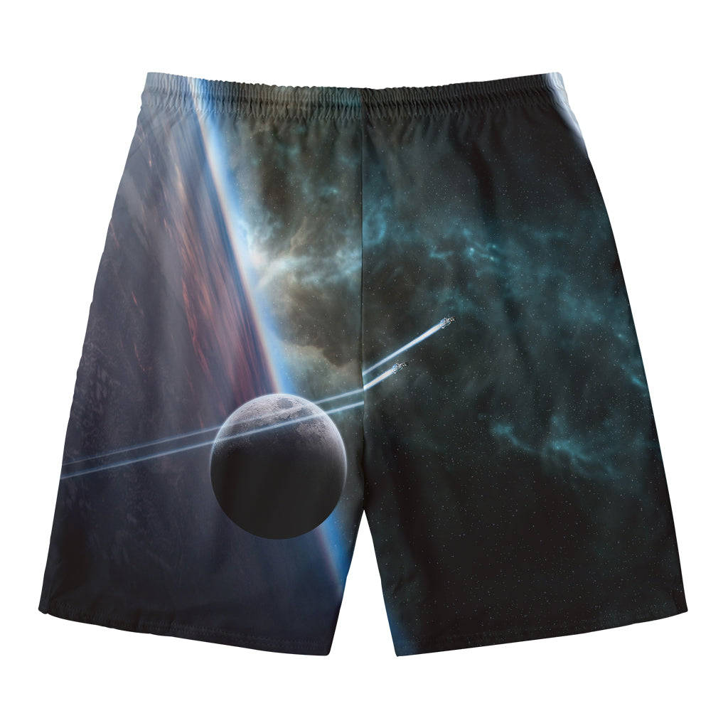 Planet And Space Print Men's Swim Trunks
