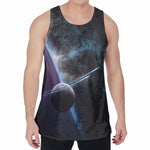 Planet And Space Print Men's Velvet Tank Top