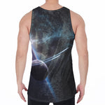 Planet And Space Print Men's Velvet Tank Top