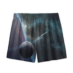 Planet And Space Print Mesh Shorts