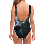 Planet And Space Print One Piece Swimsuit