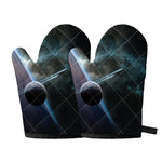 Planet And Space Print Oven Mitts