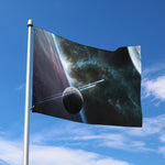 Planet And Space Print Polyester Flag