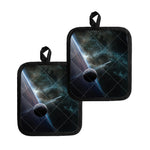 Planet And Space Print Pot Holders