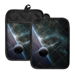 Planet And Space Print Pot Holders With Pocket