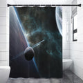 Planet And Space Print Premium Shower Curtain