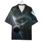 Planet And Space Print Rayon Hawaiian Shirt
