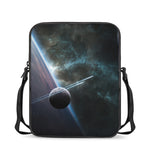 Planet And Space Print Rectangular Crossbody Bag