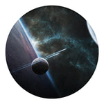 Planet And Space Print Round Blanket