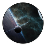 Planet And Space Print Round Floor Mat