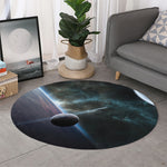 Planet And Space Print Round Rug