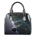 Planet And Space Print Shoulder Handbag