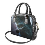 Planet And Space Print Shoulder Handbag