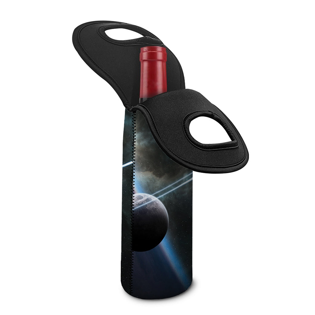 Planet And Space Print Single Neoprene Wine Tote