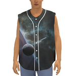 Planet And Space Print Sleeveless Baseball Jersey