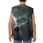 Planet And Space Print Sleeveless Baseball Jersey