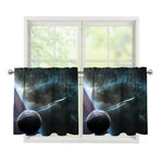 Planet And Space Print Tier Curtains
