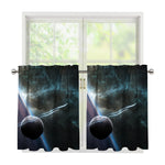 Planet And Space Print Tier Curtains