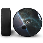 Planet And Space Print Tire Cover With Camera Hole
