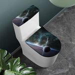 Planet And Space Print Toilet Lid And Tank Cover Set
