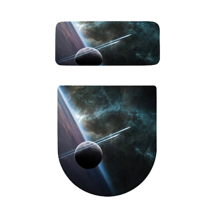 Planet And Space Print Toilet Lid And Tank Cover Set