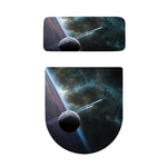 Planet And Space Print Toilet Lid And Tank Cover Set