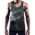 Planet And Space Print Men's Workout Tank Top