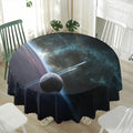 Planet And Space Print Waterproof Round Tablecloth