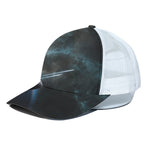 Planet And Space Print White Mesh Trucker Cap