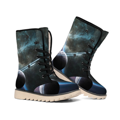 Planet And Space Print Winter Boots