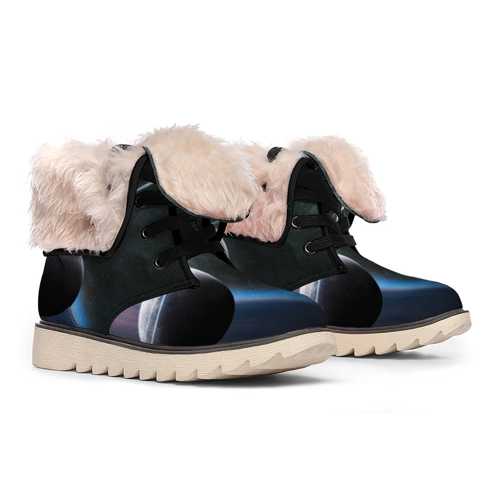 Planet And Space Print Winter Boots