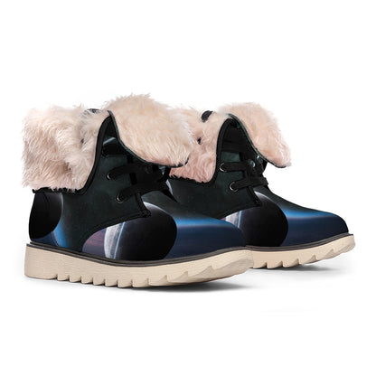 Planet And Space Print Winter Boots