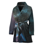 Planet And Space Print Women's Bathrobe
