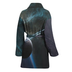 Planet And Space Print Women's Bathrobe