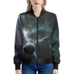 Planet And Space Print Women's Bomber Jacket