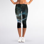 Planet And Space Print Women's Capri Leggings
