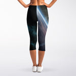 Planet And Space Print Women's Capri Leggings