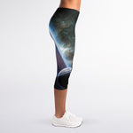 Planet And Space Print Women's Capri Leggings