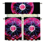 Plasma Ball Print 3 Piece Kitchen Curtains