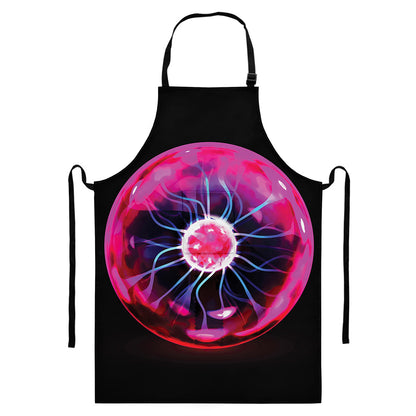 Plasma Ball Print Bib Apron With Pocket