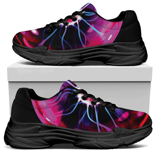 Plasma Ball Print Black Chunky Shoes
