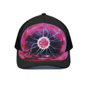 Plasma Ball Print Black Mesh Trucker Hat