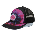 Plasma Ball Print Black Mesh Trucker Cap