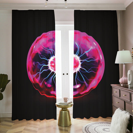 Plasma Ball Print Blackout Pencil Pleat Curtains
