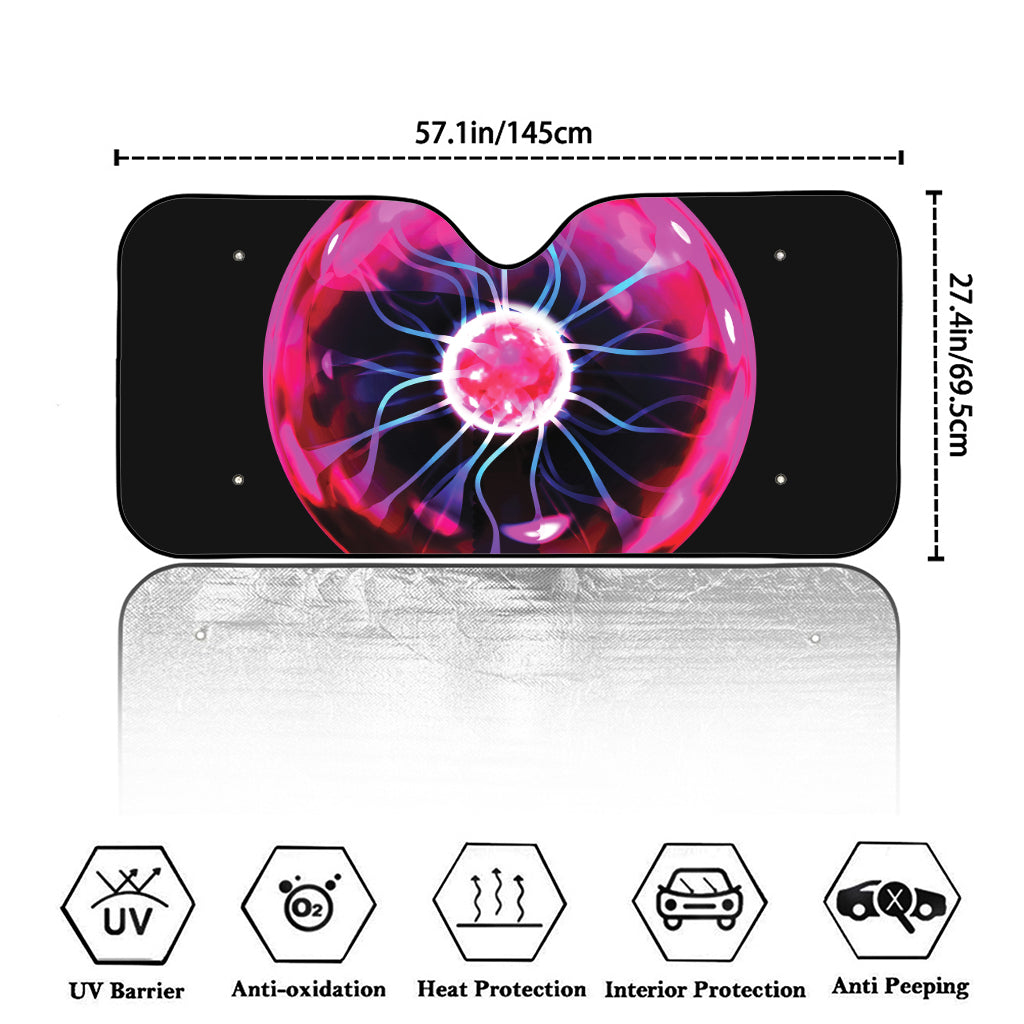 Plasma Ball Print Car Windshield Sun Shade