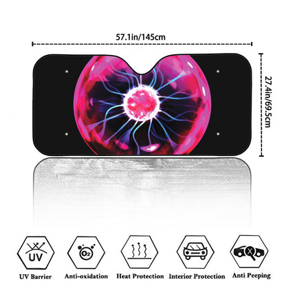 Plasma Ball Print Car Windshield Sun Shade