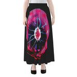 Plasma Ball Print Chiffon Maxi Skirt