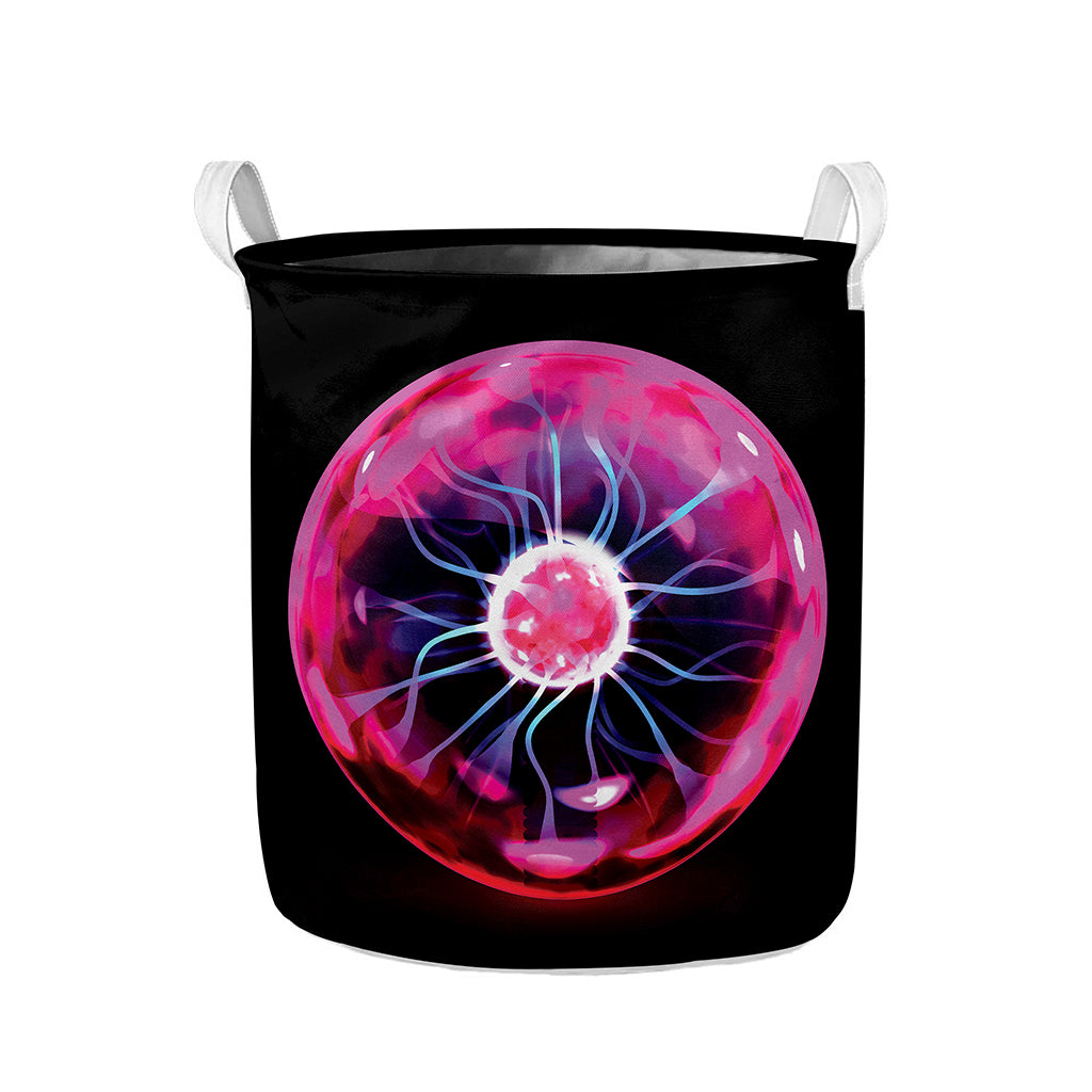 Plasma Ball Print Collapsible Laundry Basket