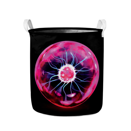 Plasma Ball Print Collapsible Laundry Basket